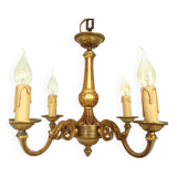 Four Arm Bronze Chandelier.  Bronze Ornate Rococo/Baroque/Louis XV Style Period Lighting