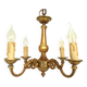Four Arm Bronze Chandelier.  Bronze Ornate Rococo/Baroque/Louis XV Style Period Lighting