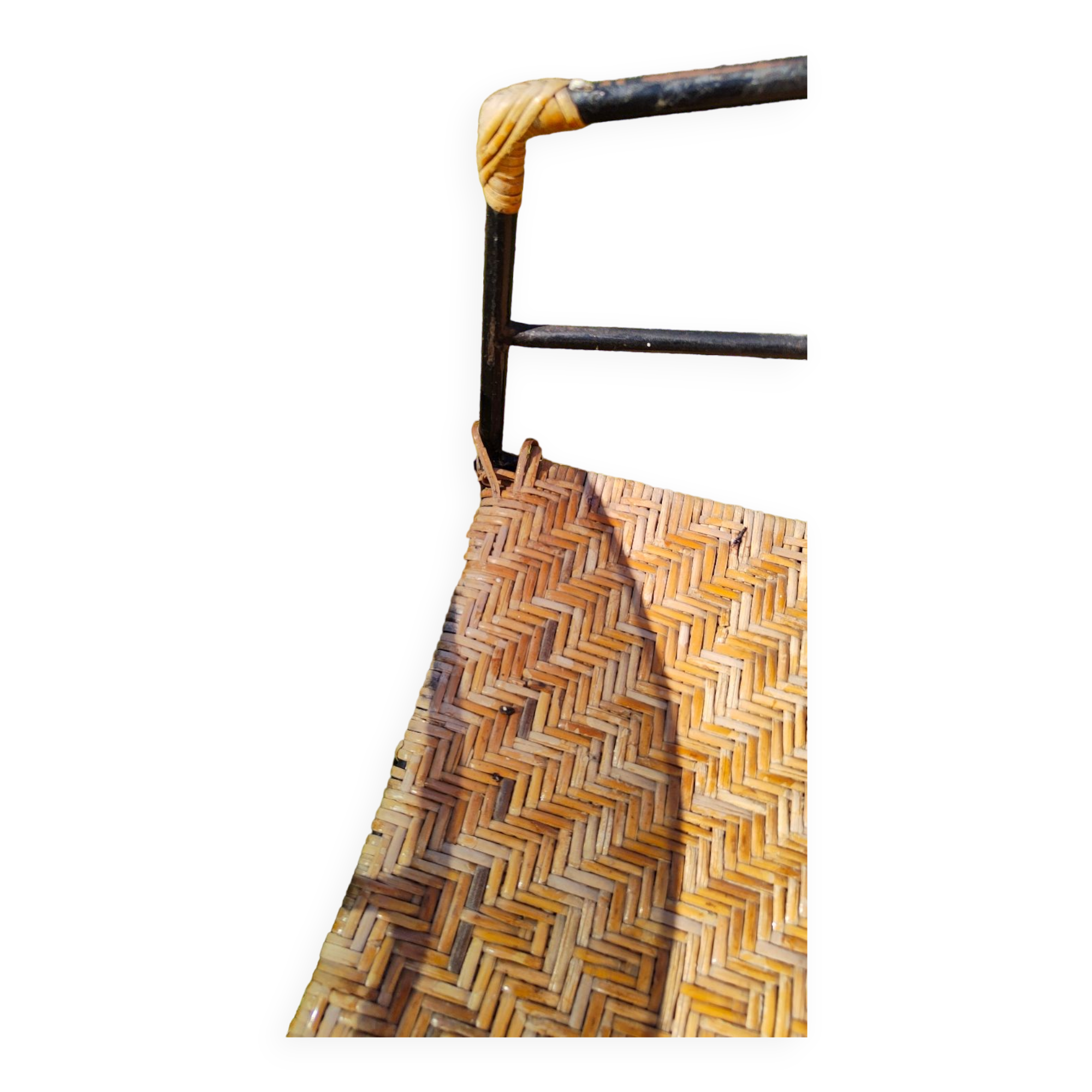 Garden table and wrought iron chair