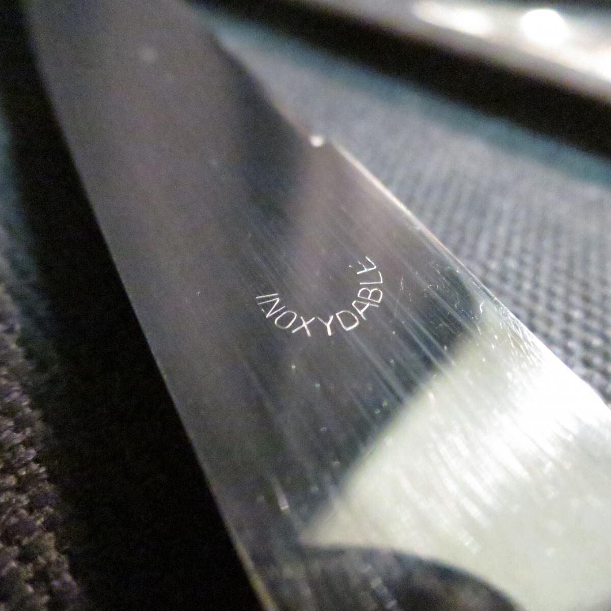 Set of 12 dessert knives stainless blades Adrien Bergeon goldsmith