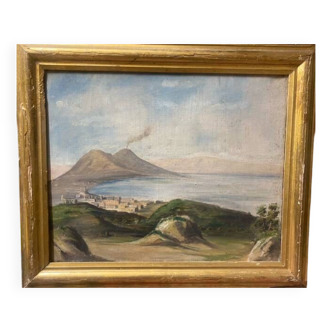 Bay of Naples, old painting
