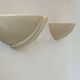 Pair of vintage wall lights, beige porcelain, France 1970
