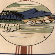 Compotier Sarreguemines Ramuntcho, view of the Basque Country, Saint Jean de Luz and the Rhune