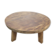 Large brutalist round coffee table, in exotic oak 1960s