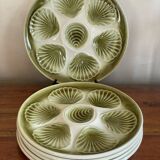 6 Moulin des Loups oyster plates