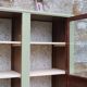 Renovated antique display cabinet – Lizard Green (Pure & Paint)