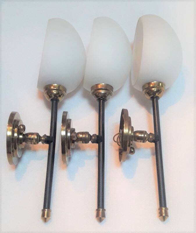 1950 Lunel articulated torchiere wall lights