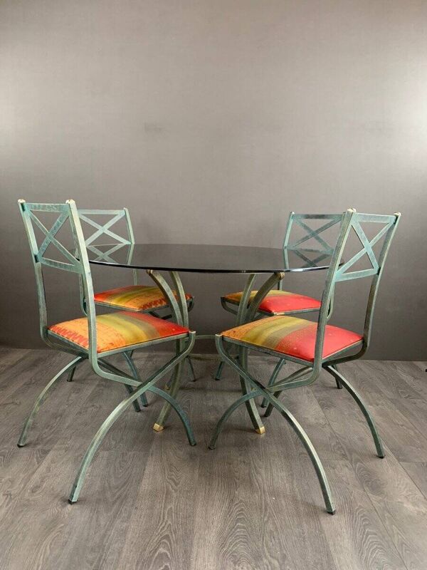 Ensemble De Table Et Chaises Collection “villa D’este” Par Pierre Vandel