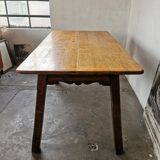 Table de ferme, en chêne massif, esprit chalet