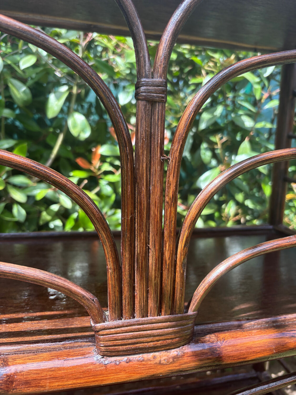 Vintage rattan bookshelf