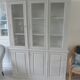 Display case 2 bodies patinated pearl gray waxed finish.