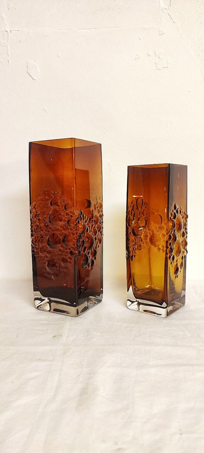 Pair of glass vases Italy 1970s