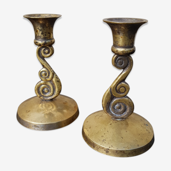 Old vintage brass candlesticks