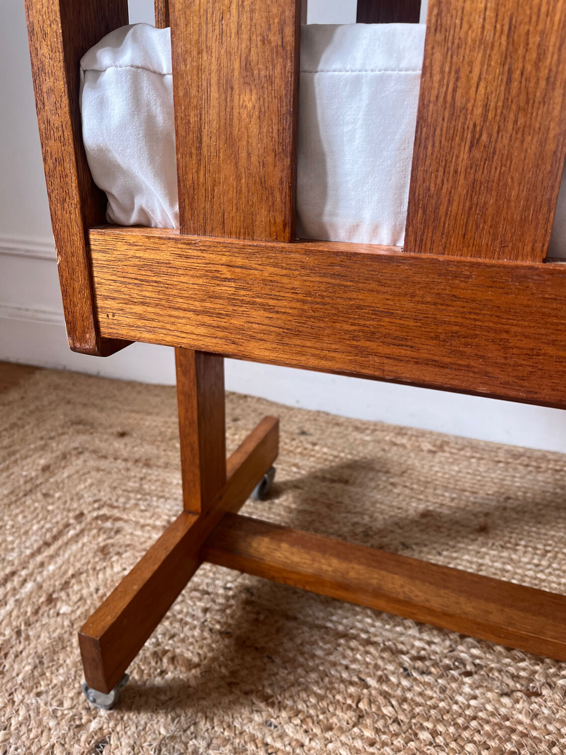 Vintage Scandinavian wooden cradle