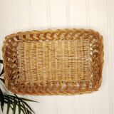 Rectangular vintage wicker basket