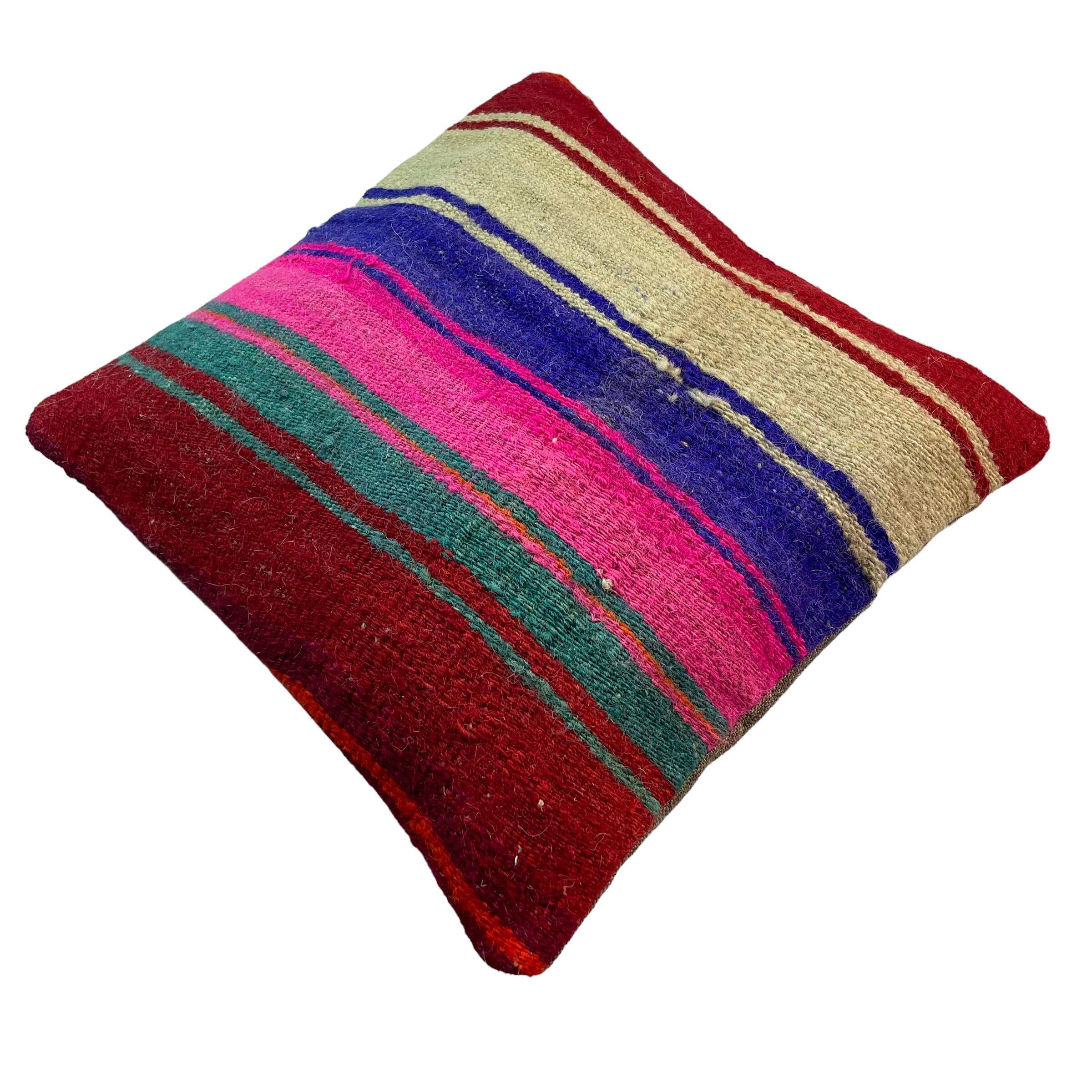 Vintage turkish kilim cushion cover , 40 x 40 cm