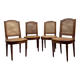 Suite Of Four Cane Chairs In Louis XVI Style Natural Wood