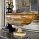 Deep onyx and bronze beaded bowl circa 1900
