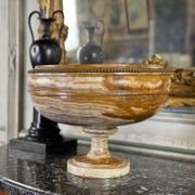Deep onyx and bronze beaded bowl circa 1900
