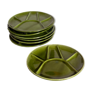 Sept assiettes céramique de niderviller
