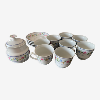 Service café vintage adp véritable porcelaine de luxe