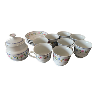 Service café vintage adp véritable porcelaine de luxe