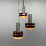 1960's Italian Cascade Metal & Glass Pendant