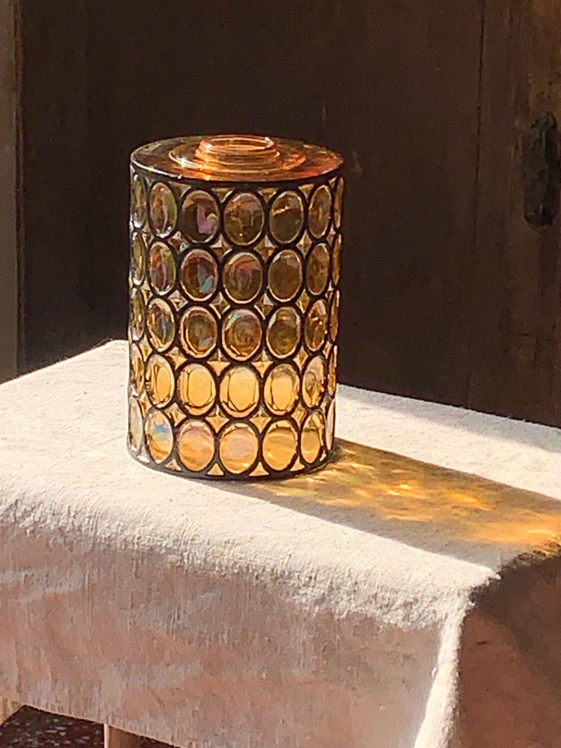 Limburg 1970s amber cloisonné glass ceiling light