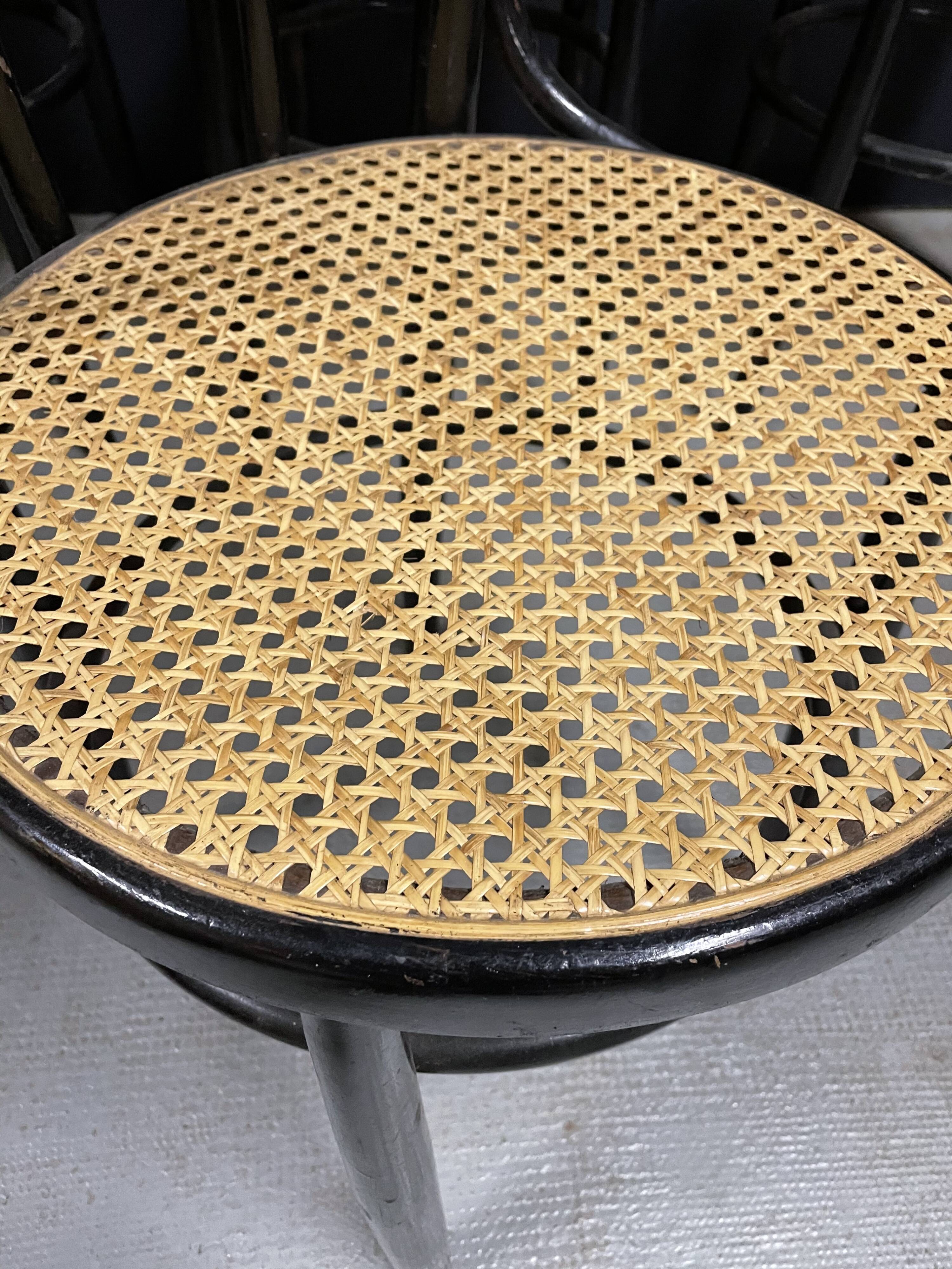 4 chairs bistro cané wood courbet