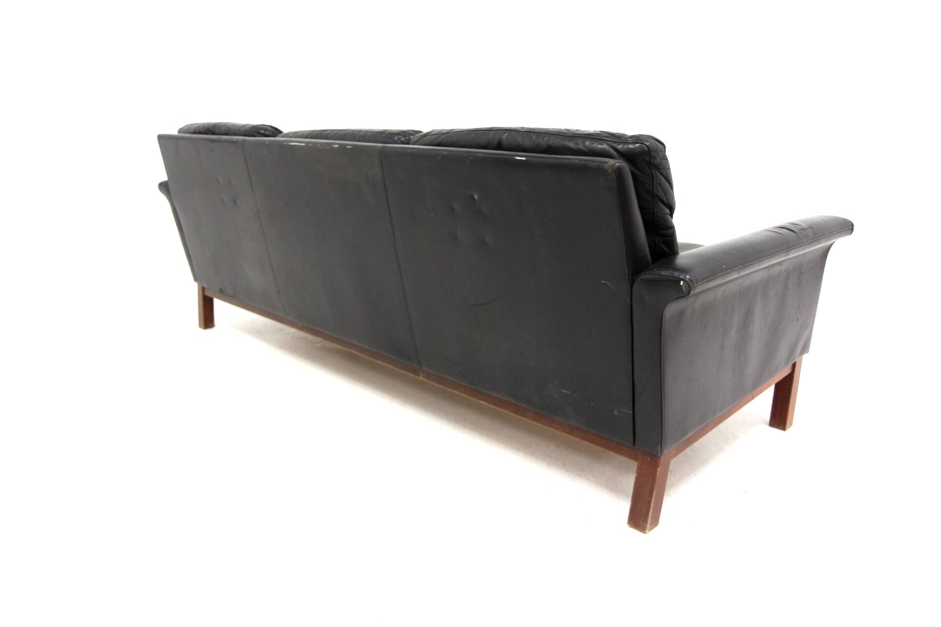 Scandinavian 3-seater leather sofa, Sweden, 1960s