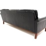 Scandinavian 3-seater leather sofa, Sweden, 1960s