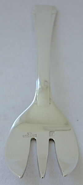 Suite of twelve silver metal art-deco oyster forks by Ercuis