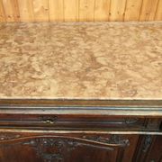 Buffet from the late 19th century with pink-brown marble in Louis XV style.