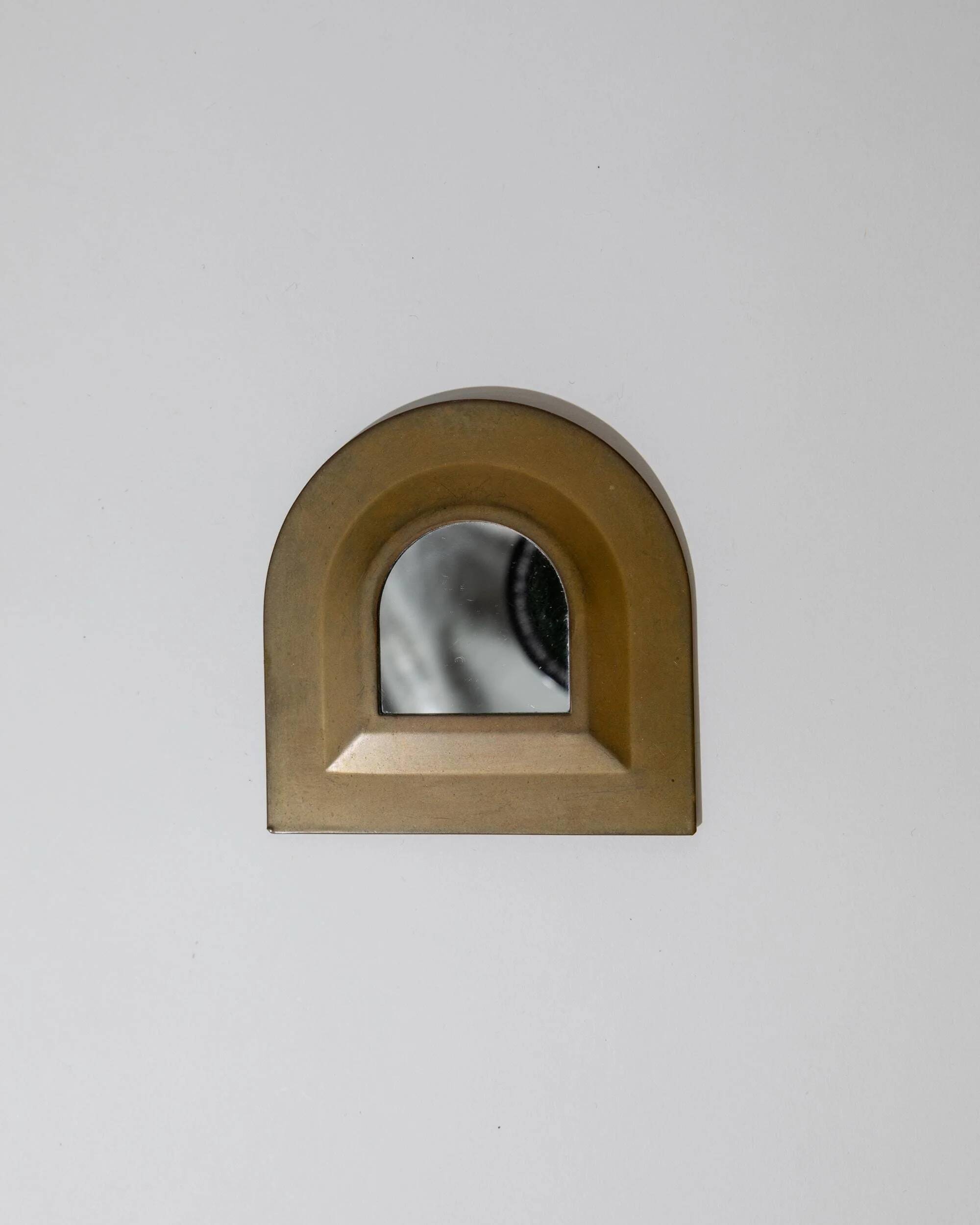 Lot vintage de 3 miroirs en laiton des années 1960, formes mixtes, décoration murale, style mid-century