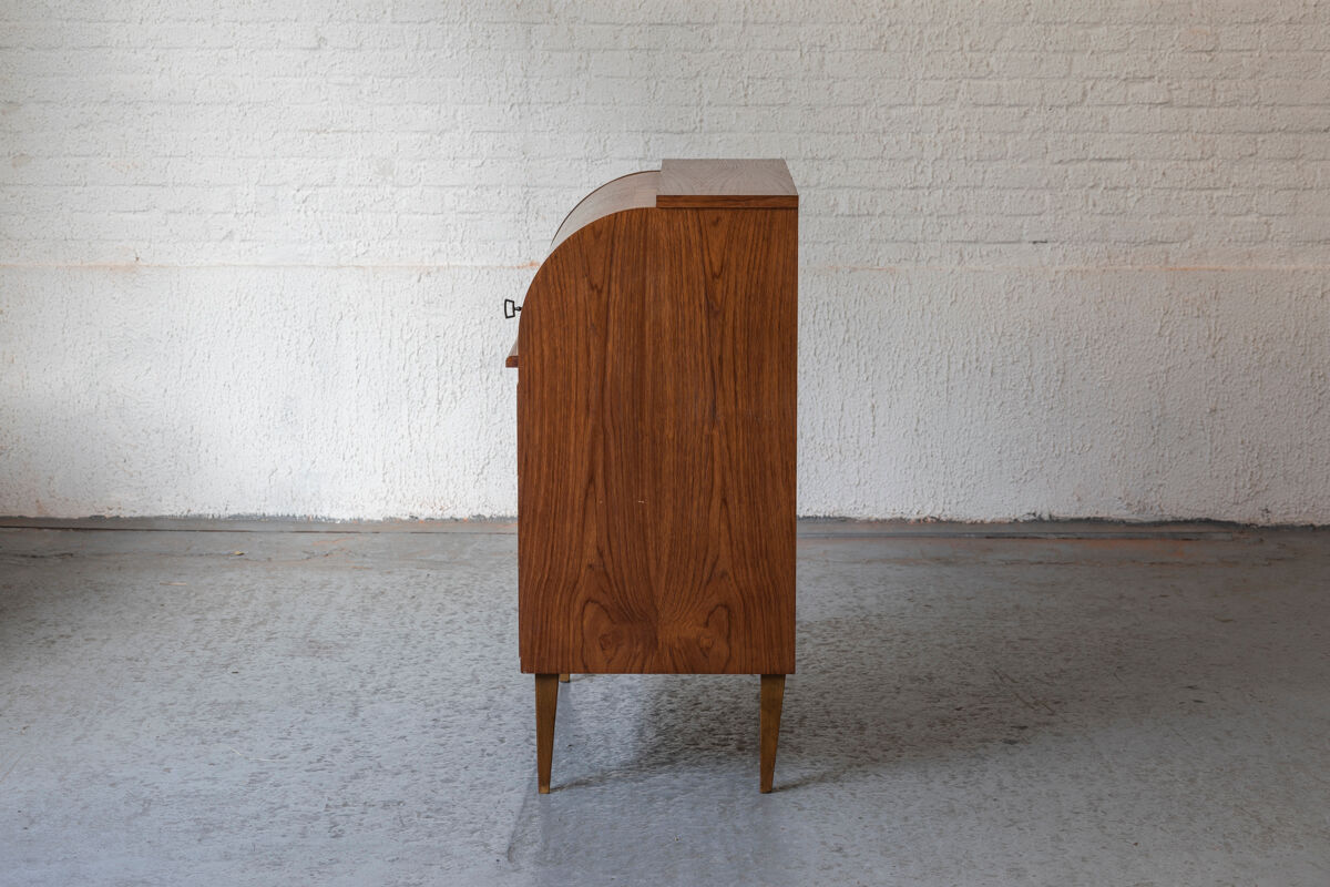 Rolltop secretary in mahogany by Egon Ostergaard, Sweden 1960’s