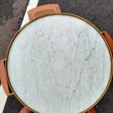 Table basse bouillotte ancienne plateau marbre style louis xvi