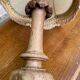Lampe à poser vintage en bois tourné et sculpté 1950