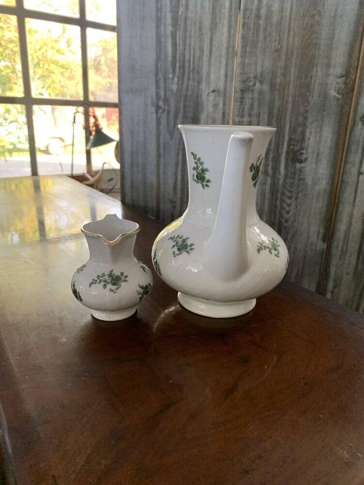 Bavaria Seltmann Weiden green and white porcelain coffee service - set of 2
