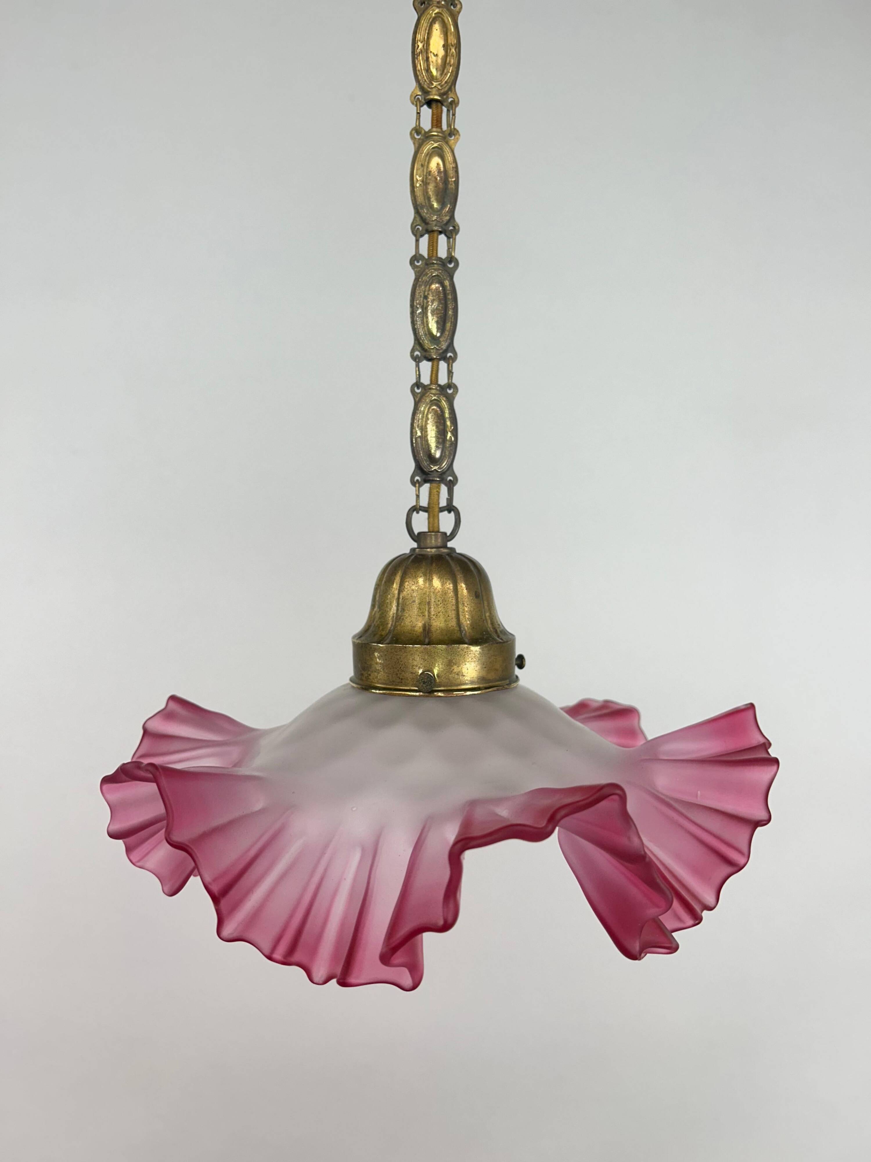 Red Jugendstil pendant lamp