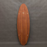 Oval italian mid-century teak mirror - 157x48cm