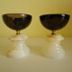 Pair of candlesticks in Crystal and onyx stone