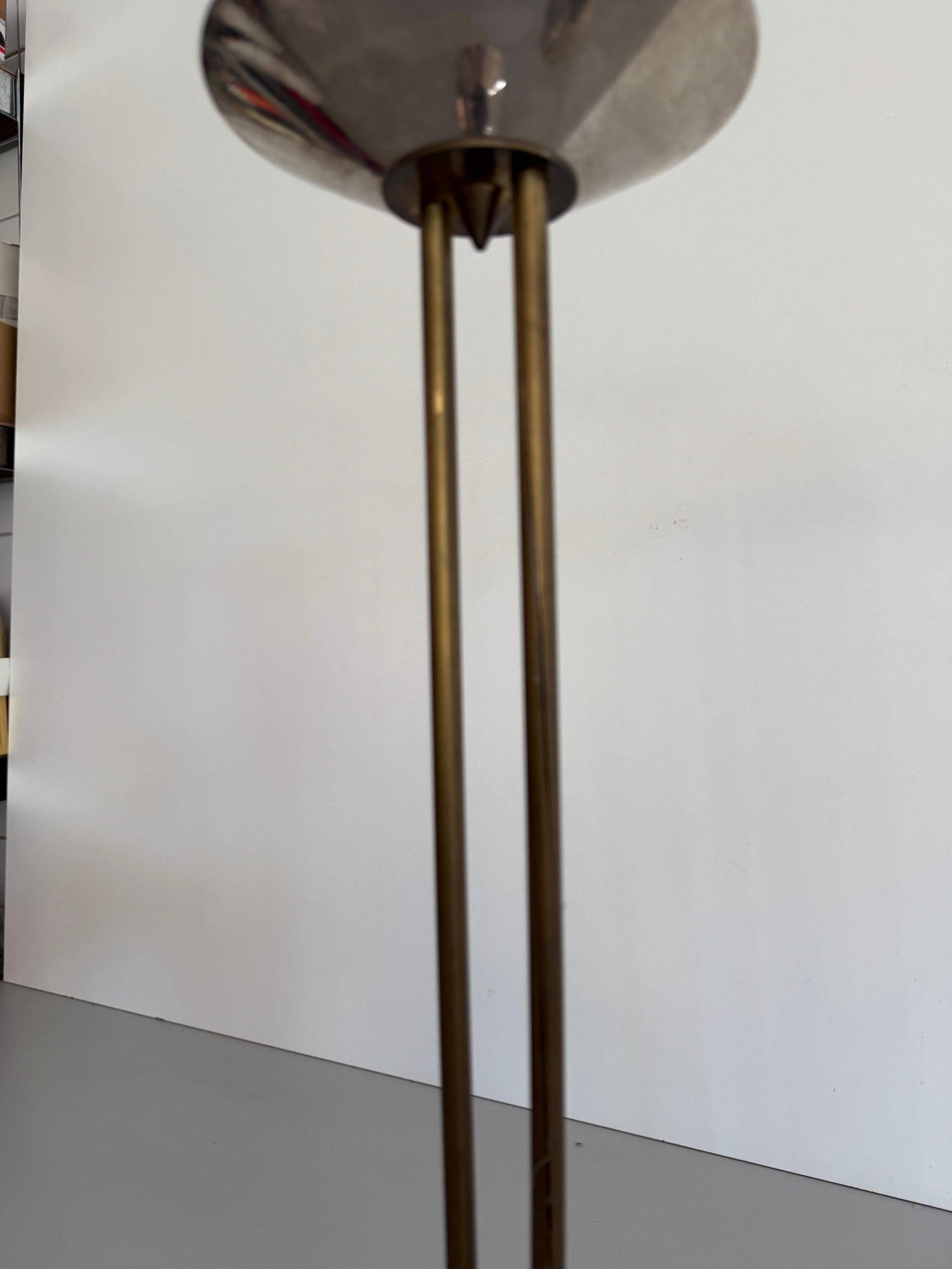Pair of metal and brass candlesticks, 1960s, Germany