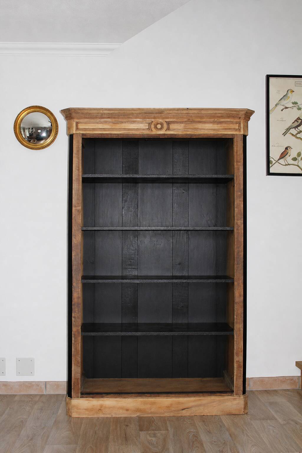 Renovated antique solid wood furniture – bookshelf / entrance wardrobe