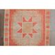 Vintage Turkish hand-knotted wool cotton orange runner rug 96x339