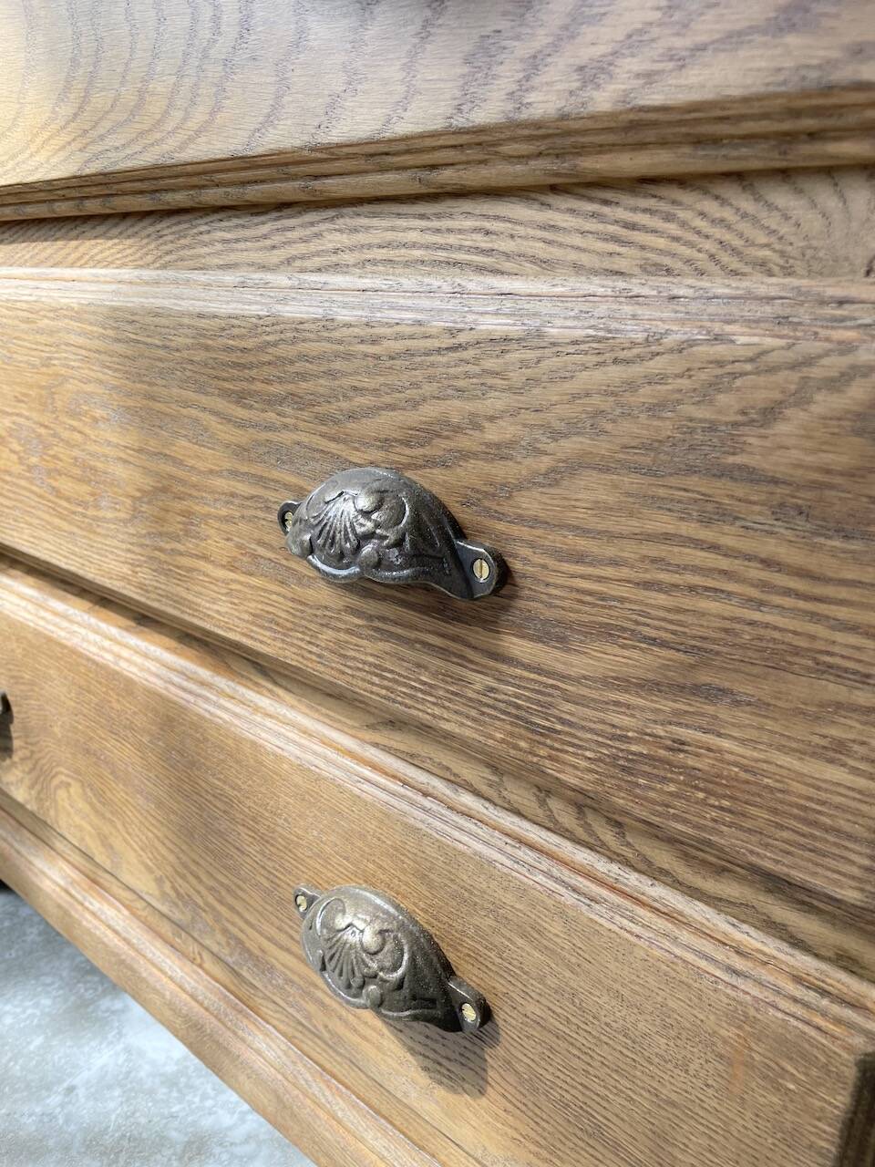1950 oak chiffonier chest of drawers