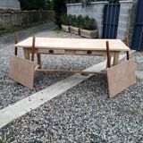 Solid oak farmhouse table with extensions