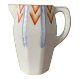 Porcelain pitcher stamped AMC part of a 3-piece toiletries