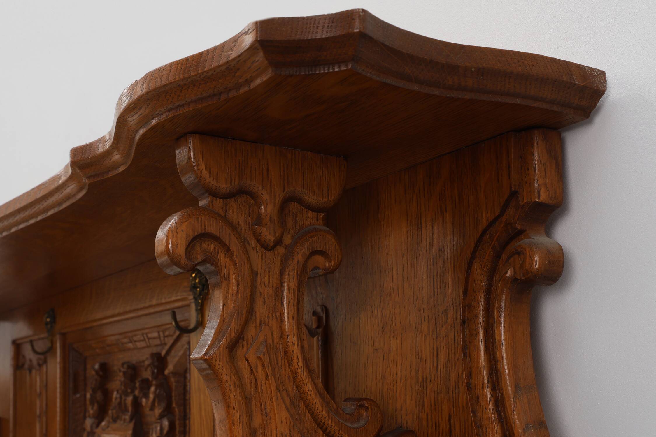 20th century Belgian Oak Coatrack in Baroque Bruegel Style