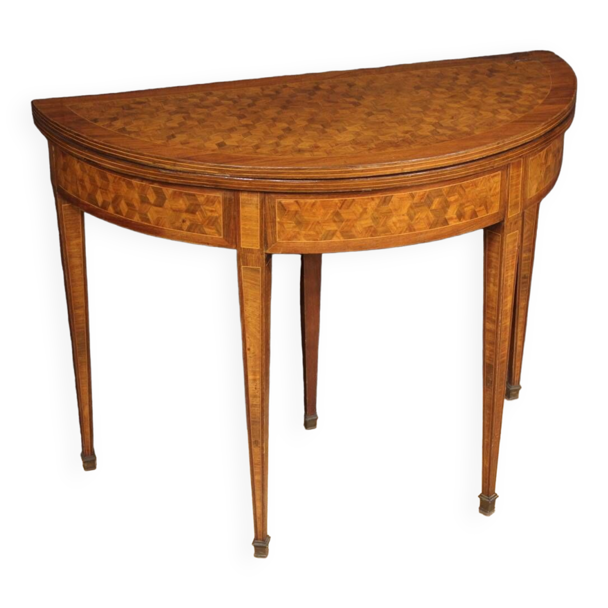 1930s Louis XVI style demilune gaming table