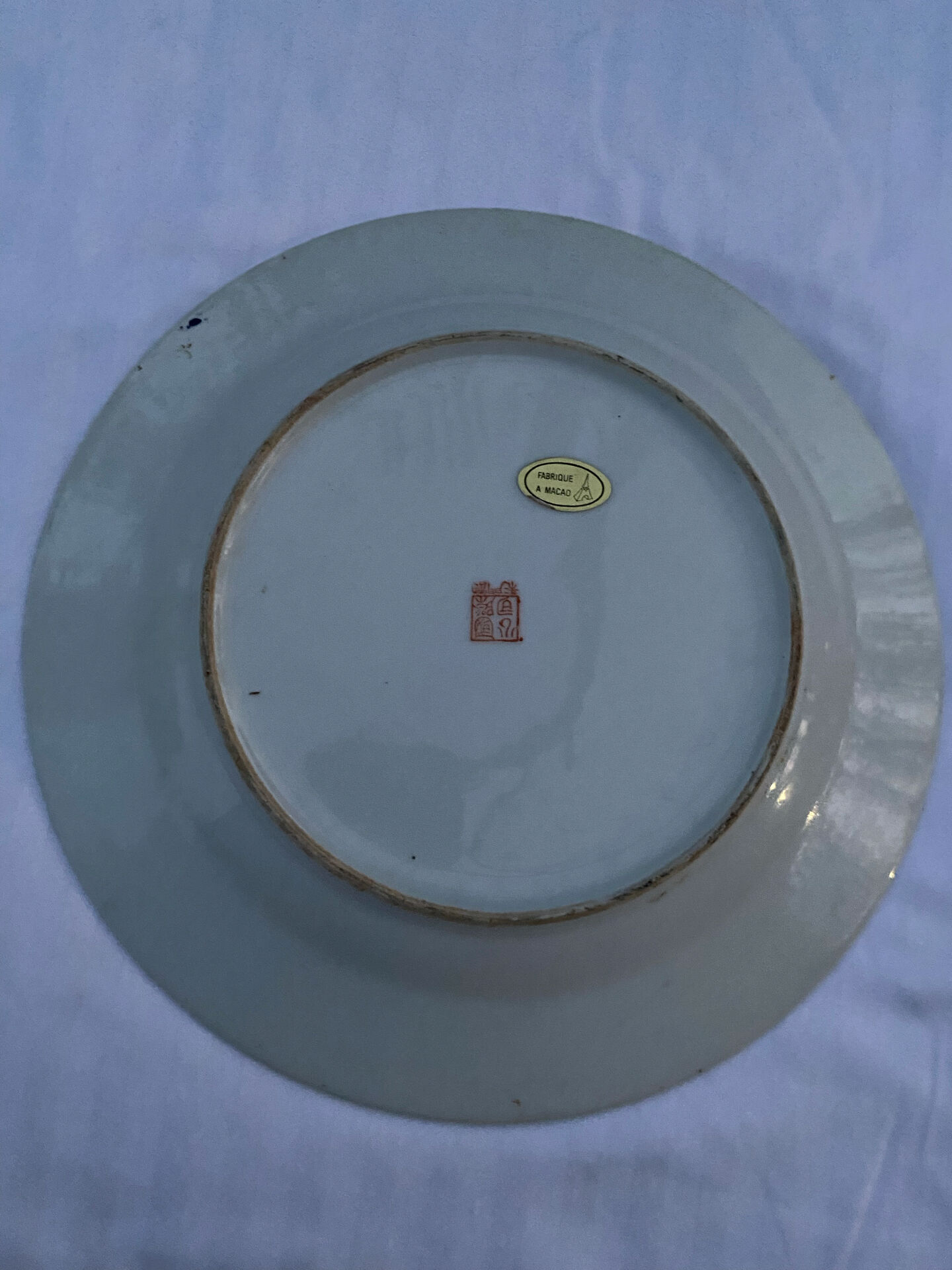 Decorative Plate Macau / China Porcelain — Birds, Peacocks